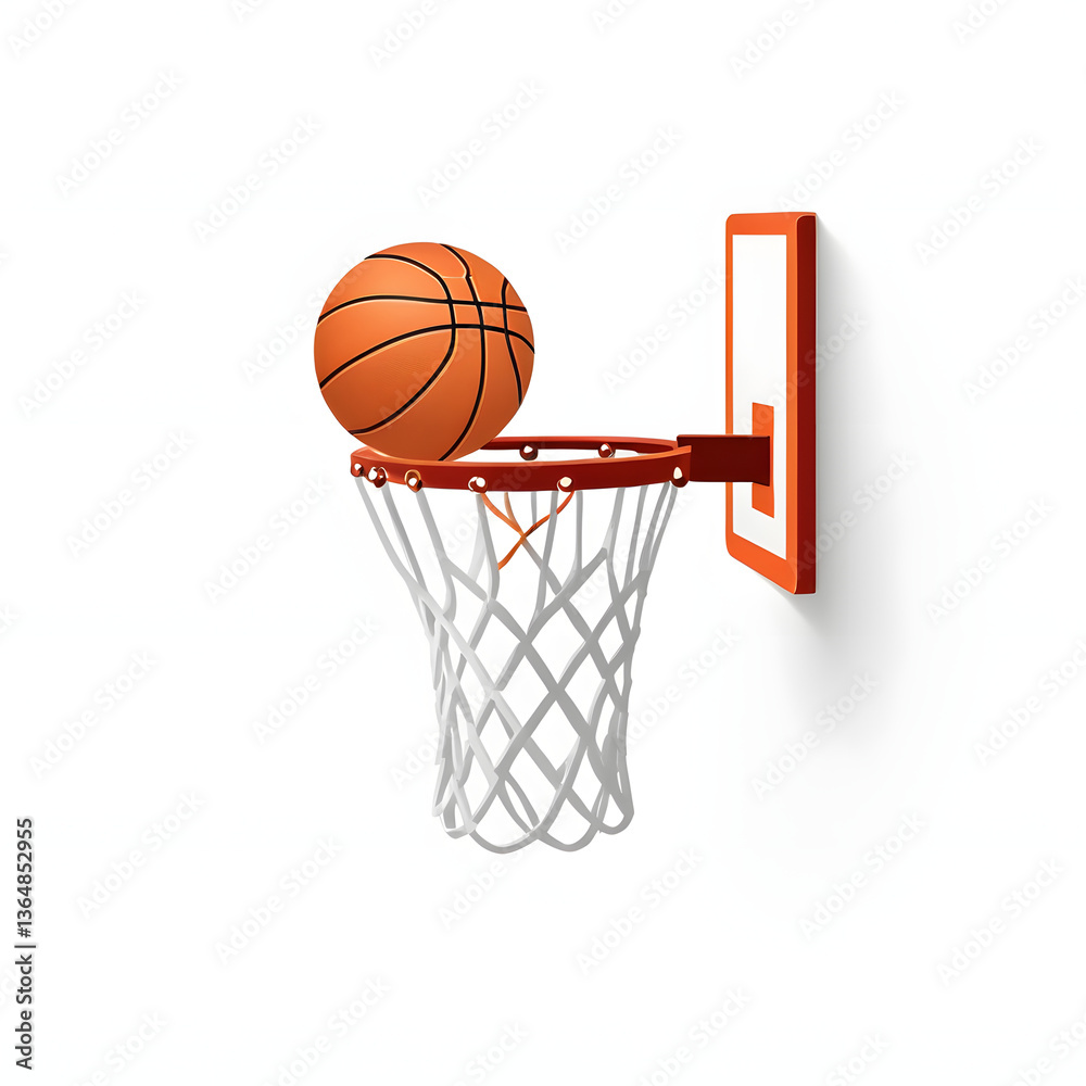 Basketball entering the hoop scoring a point in a game a close up shot Basketball entering the hoop scoring a point in a game a close up shot