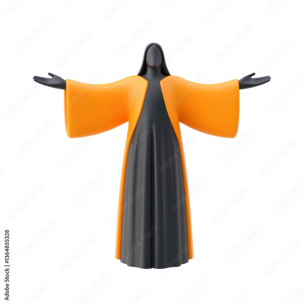Fototapeta premium Artistic figure in bold colors studio sculpture abstract close-up