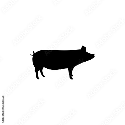 Silhouette of the Pig or Pork, can use for Logo Gram, Pictogram, Animal Illustration, Apps, or Graphic Design Element. Vector