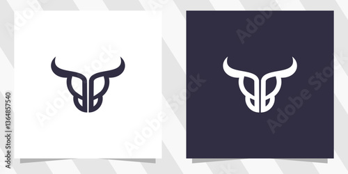 letter bb with bull logo design