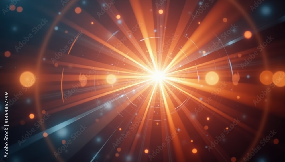 Naklejka premium Bright Light Burst with Radiating Rays in Vibrant Colors 