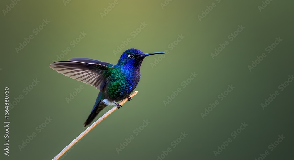 Obraz premium Hummingbird Perched on Branch