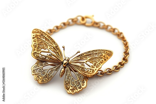 3D Delicate Butterfly Charm Bracelet with Name.