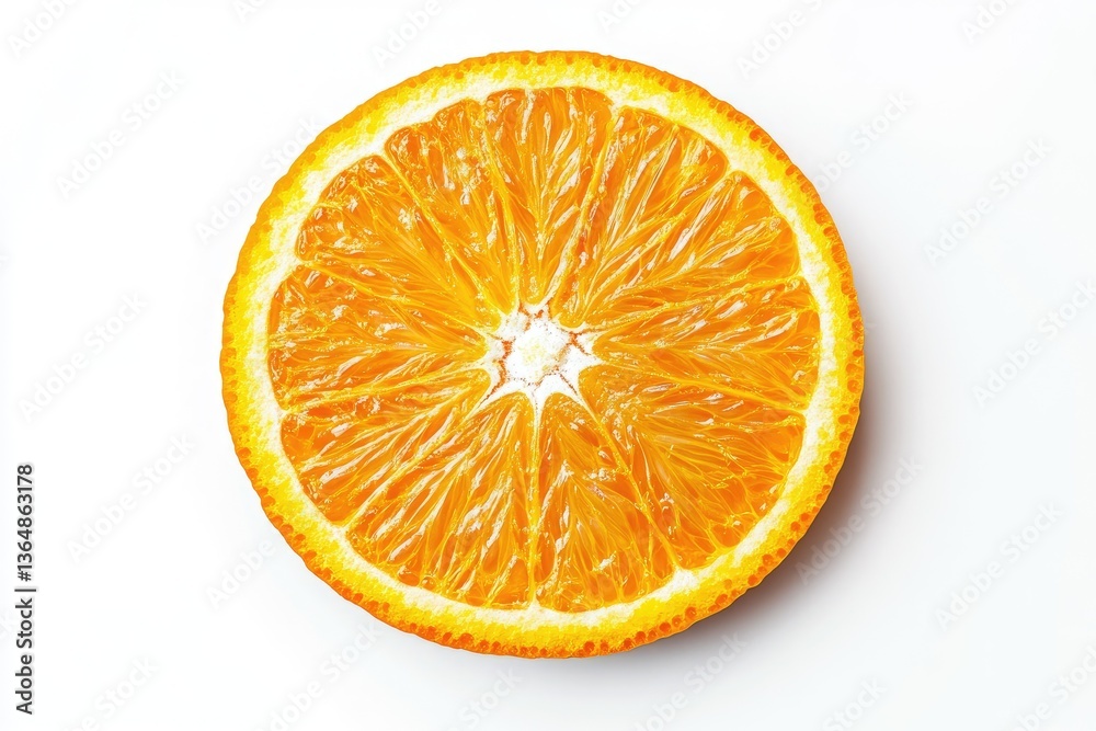 Orange slice close-up. Fresh citrus fruit cross-section Orange slice close-up. Fresh citrus fruit cross-section
