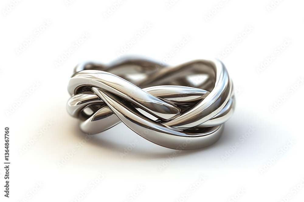3D Intertwined Love Ring with Two Customizable Names 3D Intertwined Love Ring with Two Customizable Names