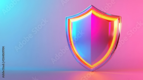 Free Download Cyber Security Shield Icon on Gradient Background with Copy Space - GFXLoad