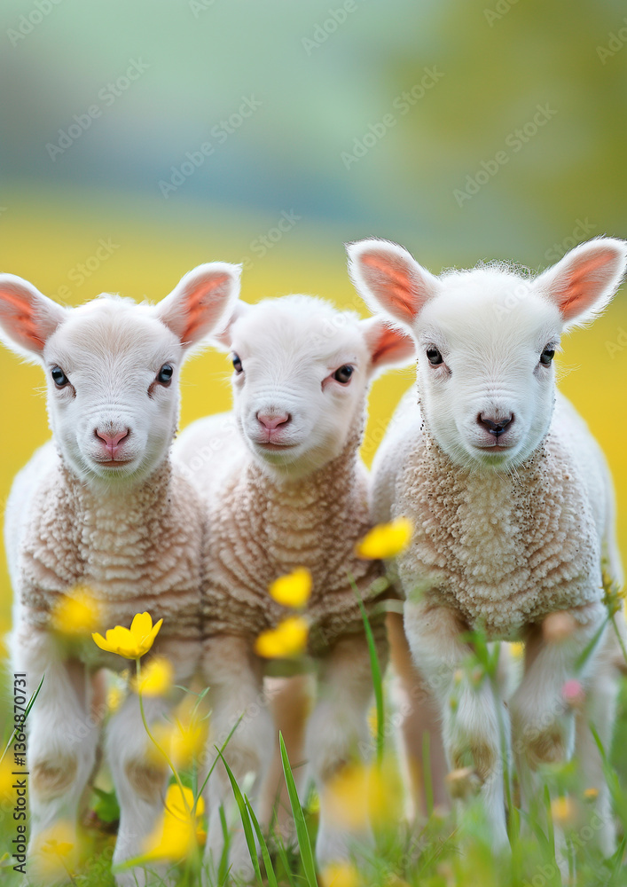 Fototapeta premium New Spring Lambs watching you