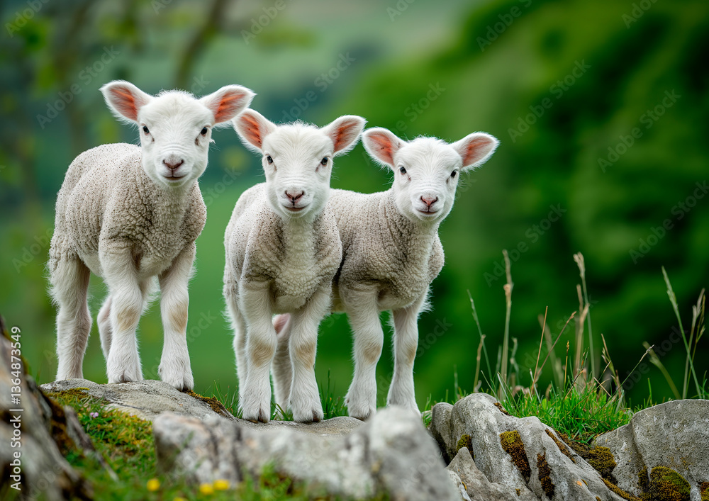 Fototapeta premium New Spring Lambs watching you