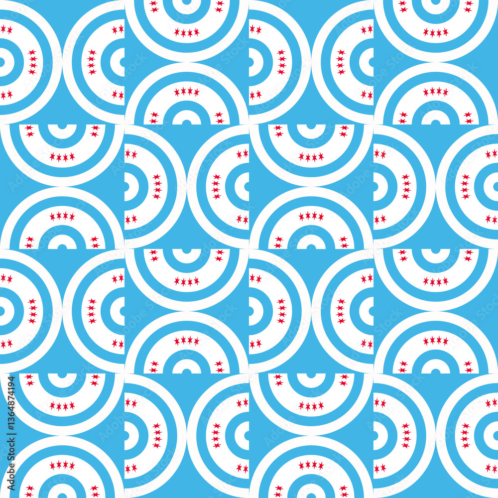 Fototapeta premium curve pattern of chicago flag. geometric background for decoration. vector illustration