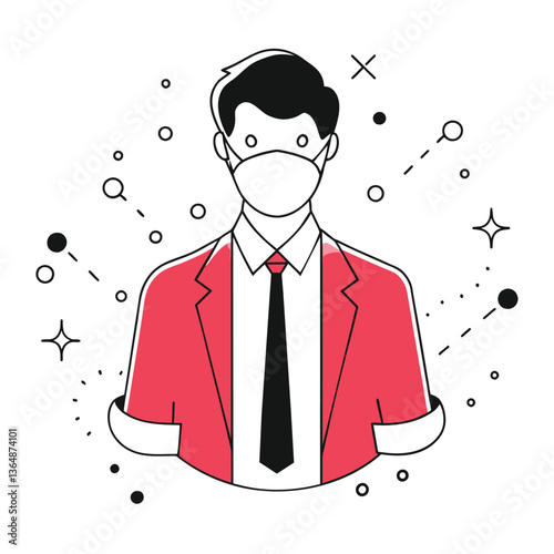  mask business illustration of a man  