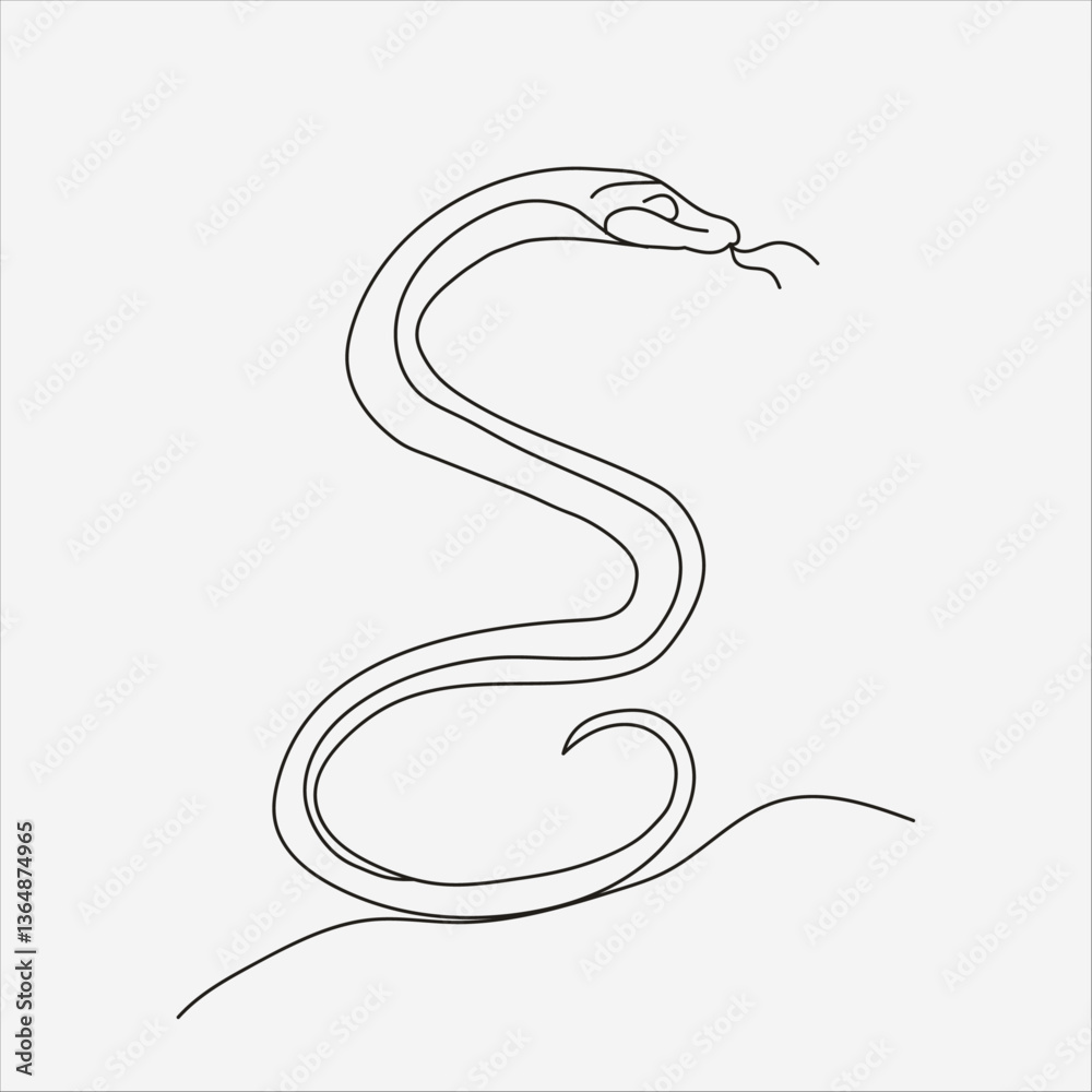 Fototapeta premium Elegant Snake Line Art Design