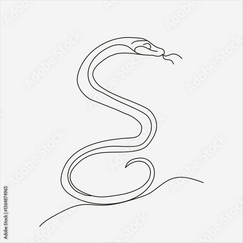 Elegant Snake Line Art Design