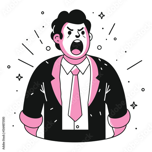  fearfully disgusted business illustration man  