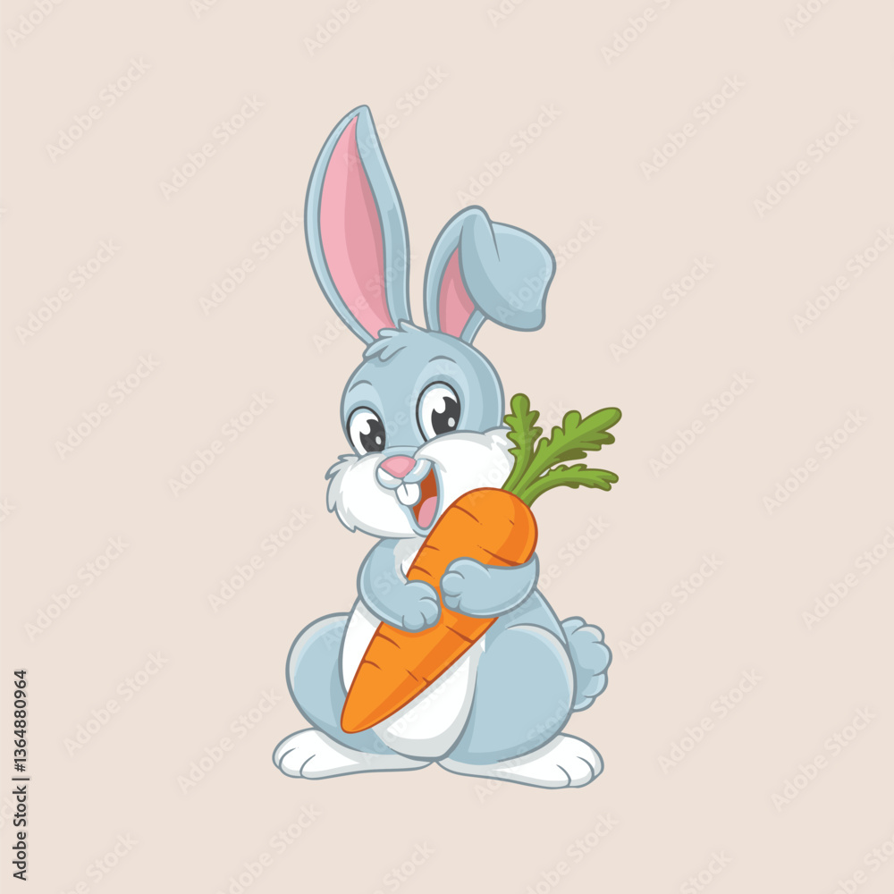 Fototapeta premium easter bunny with a carrot eps 