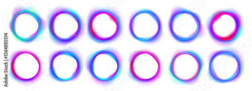 PNG curve with neon light colours in abstract gradient wave frame background; graphics shape round design icon vector circular energy glow ring on black blue effect texture space flow science spiral 