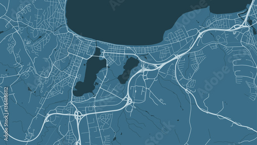 Obraz na płótnie Blue Jonkoping map, city in Sweden. Streetmap, municipality area. w salonie