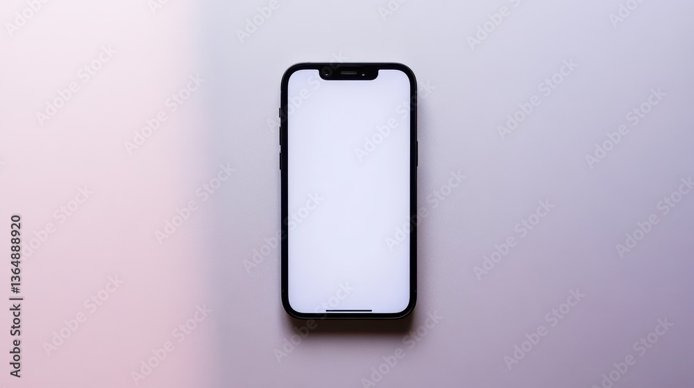 A black smartphone with a blank screen is placed on a soft pastel background. The setting suggests a creative workspace, perfect for design tasks. Natural light enhances the atmosphere A black smartphone with a blank screen is placed on a soft pastel background. The setting suggests a creative workspace, perfect for design tasks. Natural light enhances the atmosphere