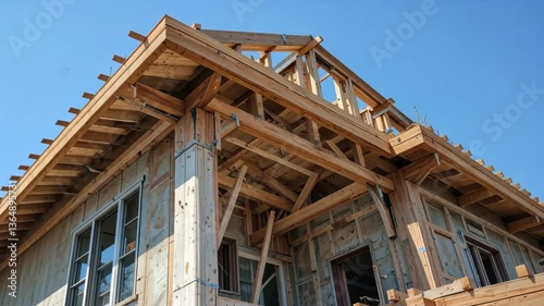 Wallpaper Mural Wooden House Framing Under Construction Torontodigital.ca