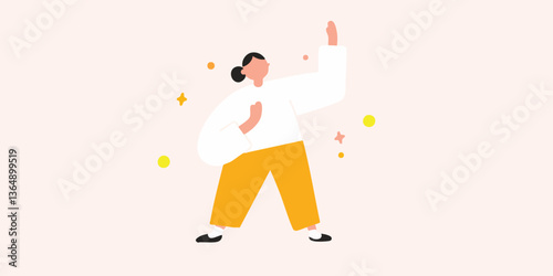 A person's creative expression. A simple drawing depicting a person enthusiastically reaching upward, showcasing ambition, imagination and self-discovery.
