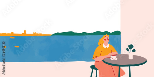 A serene scene of a woman s...