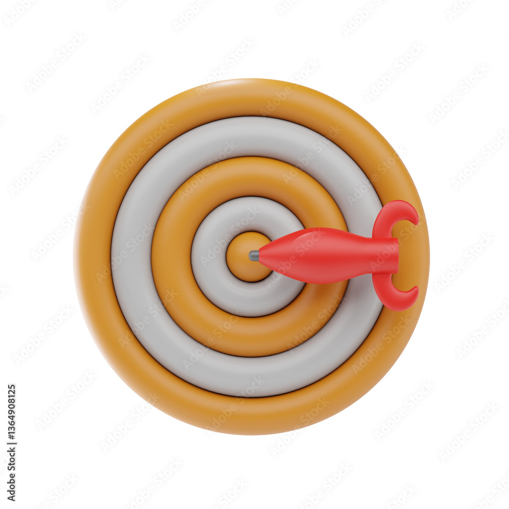 3D Business Target Icon – Goal Achievement and Strategy 3D Business Target Icon – Goal Achievement and Strategy