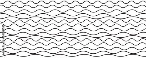Set of wavy horizontal lines. Vector design element. vector