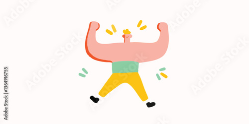 A cartoon figure strikes a ...