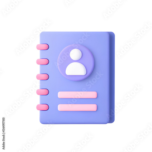 Contact Book Icon A digital illustration showcases a minimalistic, three-dimensional rendition of a contact book, symbolizing organization and connectivity. Free Download Contact Book Icon A digital illustration showcases a minimalistic, three-dimensional rendition of a contact book, symbolizing organization and connectivity. - GFXLoad