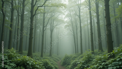 Forest Mist Green | Earthy Green Nature-Inspired 8K Texture