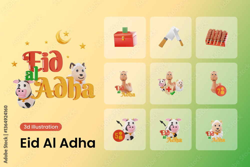 Fototapeta premium Eid Al Adha 3d Illustration