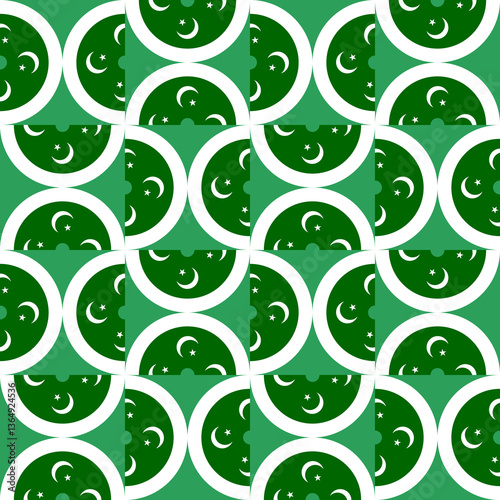 curve pattern of pakistan flag. geometric background for decoration. vector illustration