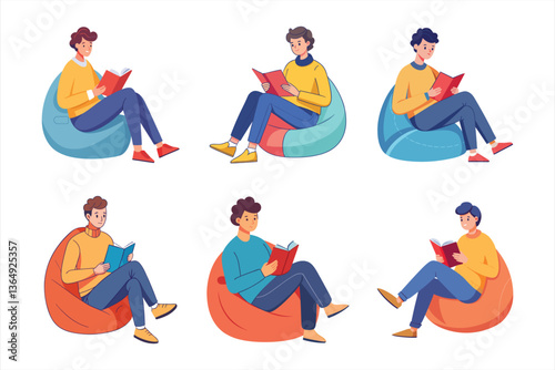 Girl Reading Book In Library Svg Bundle
