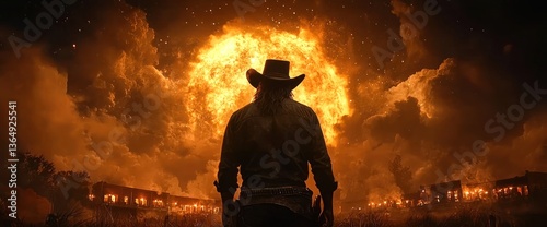 Cowboy confronts fiery apocalypse