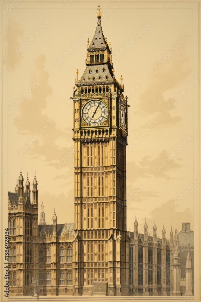 Fototapeta premium Big Ben architecture building housing.