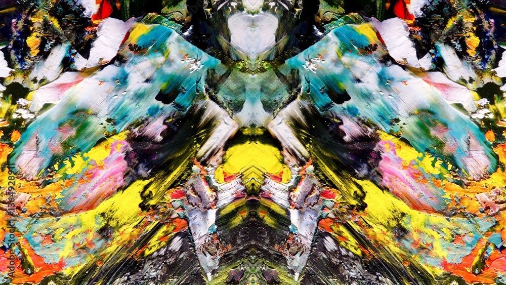 Fototapeta premium Abstract art background . Hand painting artwork on canvas .