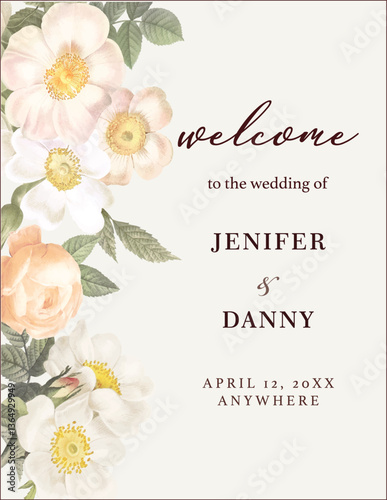 Wedding Floral Welcome sign 