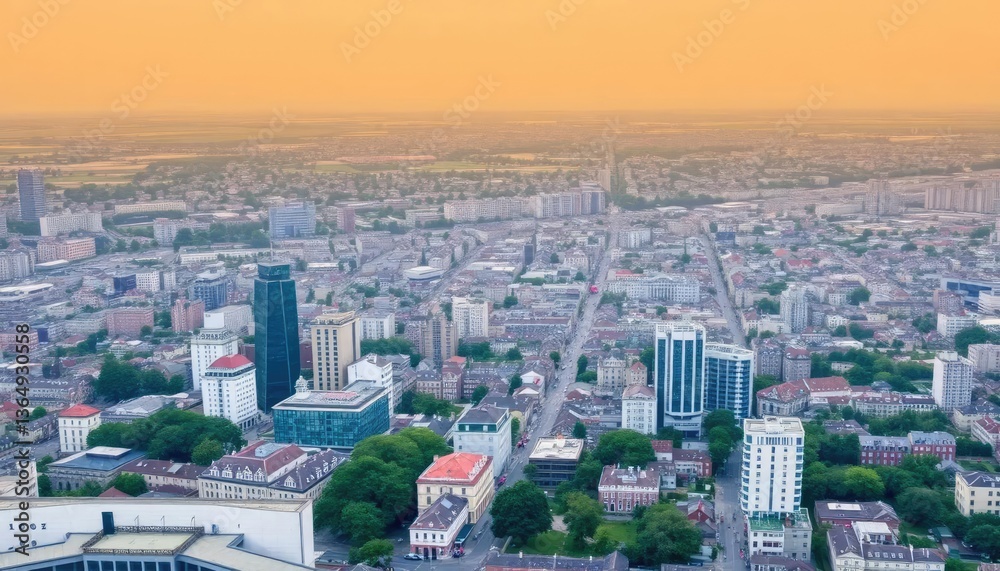 Fototapeta premium Urban landscape, aerial view