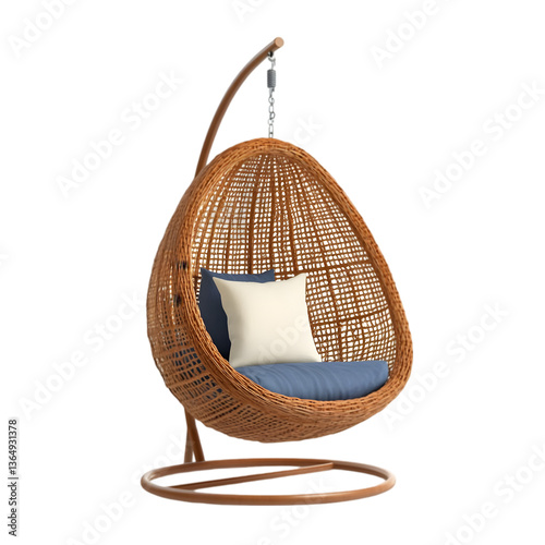 Hanging Egg Chair: Patio Swing on white background
