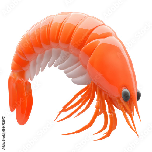 Shrimp marine life ocean habitat 3d render vibrant colors close-up