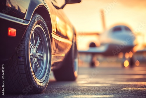 A top-tier private jet landing strip with luxury car service and premium business class amenities