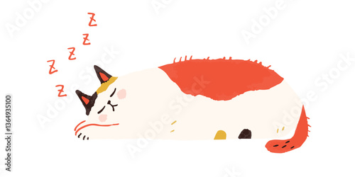 A content, sleeping cat rests peacefully, surrounded by playful 'z's, its dreamlike state and sweet slumber.