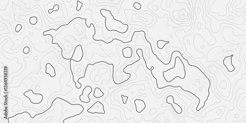 Abstract modern difficult soft black and white topographic wavy stylized map line contour topography terrain path concept stroke vector illustration topo background. 