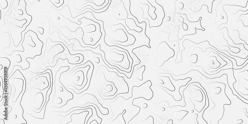 Abstract modern difficult soft black and white topographic wavy stylized map line contour topography terrain path concept stroke vector illustration topo background. 