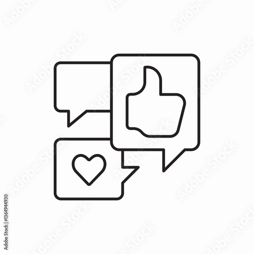 Chat feedback thumbs up icon vector sign