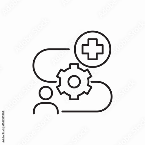 Technical support service gear icon vector sign