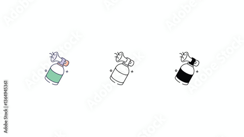 Horn Prank icons set Line and Glyph black vector icon stock illustration