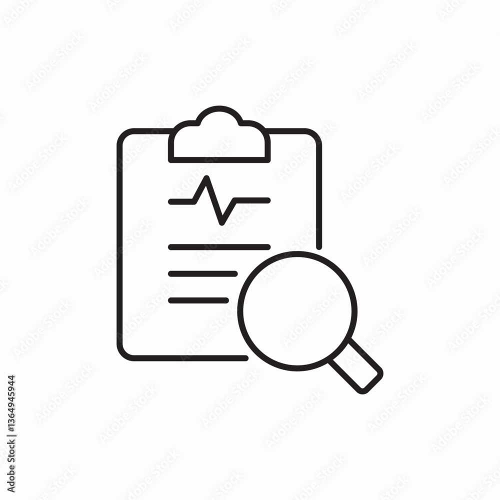 medical record search health icon vector sign medical record search health icon vector sign