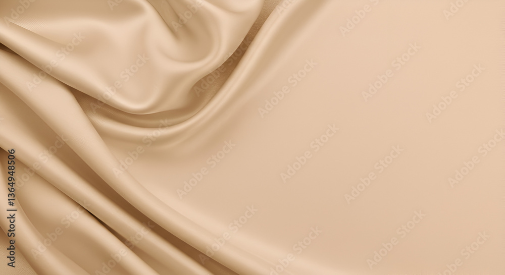 Fototapeta premium champagne gold satin fabric with smooth, flowing folds and a silky texture