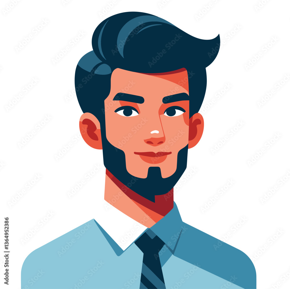 Professional Businessman Portrait in Flat Illustration Style Professional Businessman Portrait in Flat Illustration Style