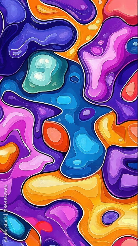 Fototapeta premium Colorful abstract background featuring dynamic shapes and patterns creating a captivating scene